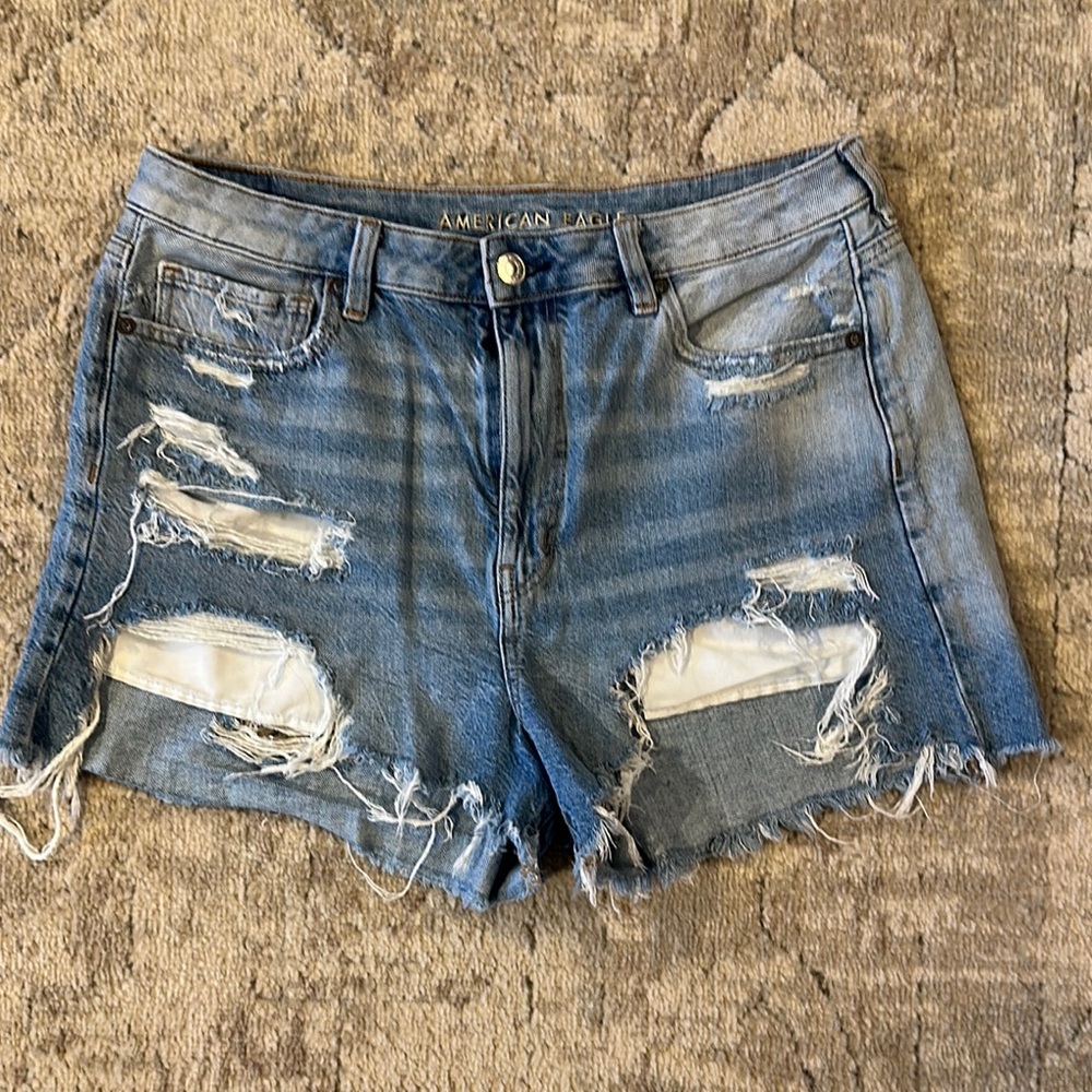 American Eagle Outfitters Blue Distressed Women's Shorts
